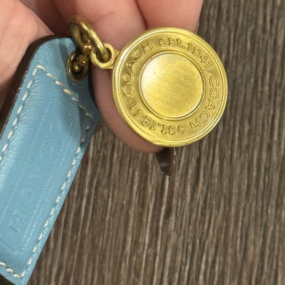 COACH Brown With Blue Signature Crossbody Handbag - Picture 14 of 14